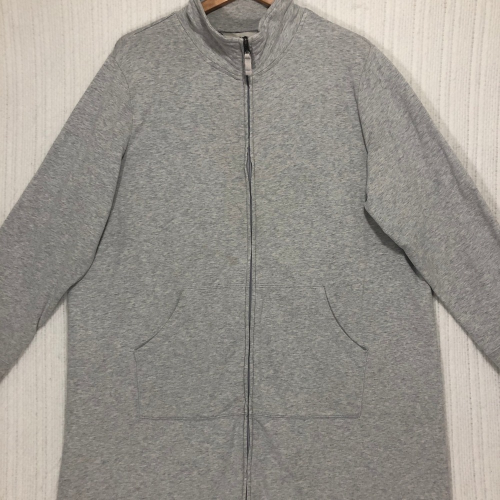 LLBean Grey Full Zip Long Sleeve Sweatshirt Jacket Cardigan Size XL